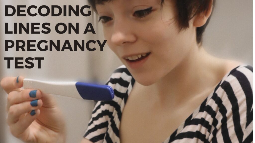 Women happy to see the two lines on a pregnancy test
